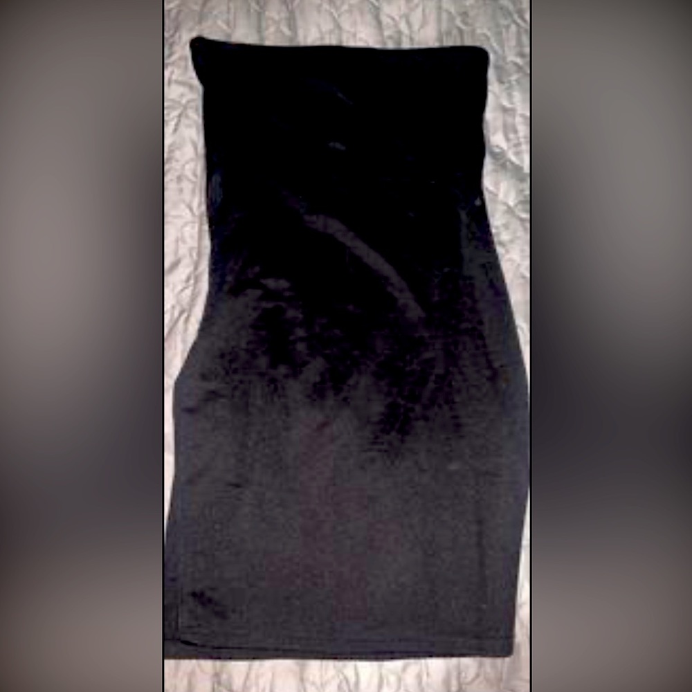 NWT Pretty Little Thing Black Crepe Bandeau Dress Sz 4